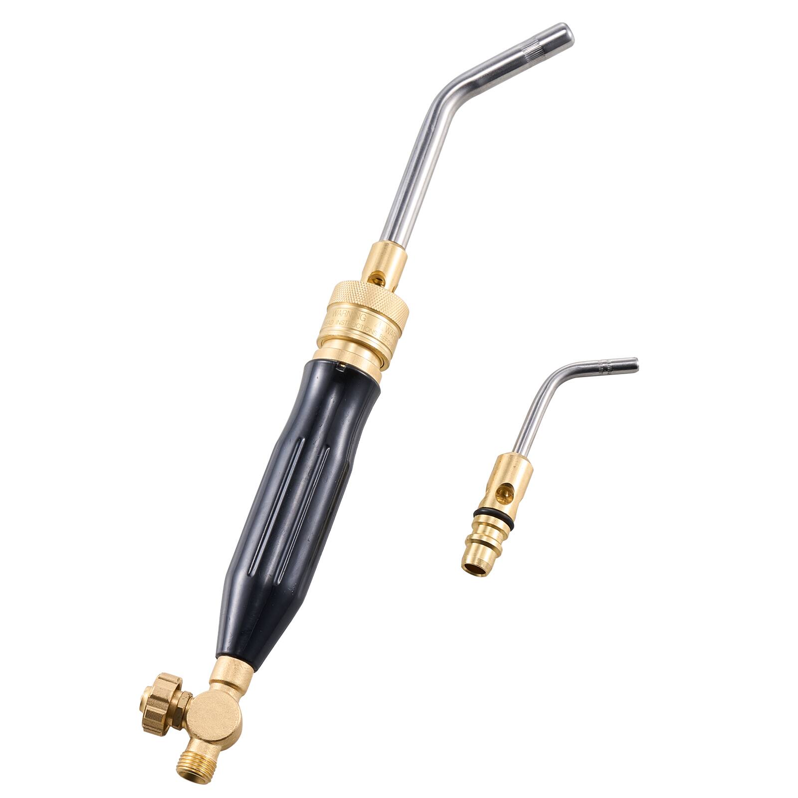 Alt View 4. VEVOR - Air Acetylene Torch Kit, Acetylene Gas Welding Tool with 149'' Hose, 2 Welding Tips, CGA200 Regulator & Torch Handle - Golden and black.