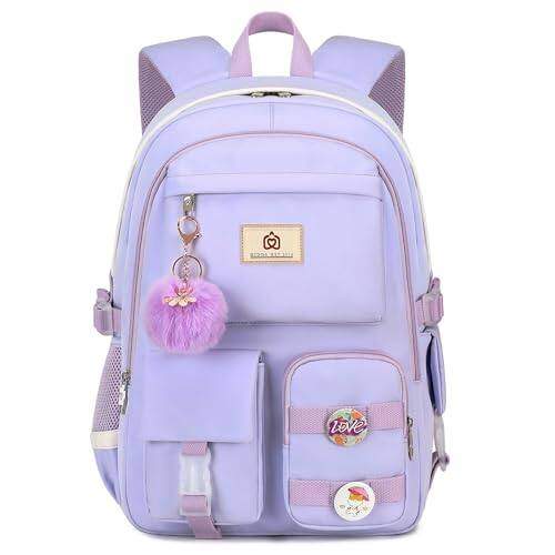 Live At Space - Laptop Backpacks 15 6 Inch College Backpack Elementary Middle High School Bag Large Cute Bookbags Anti Travel Pack - Purple