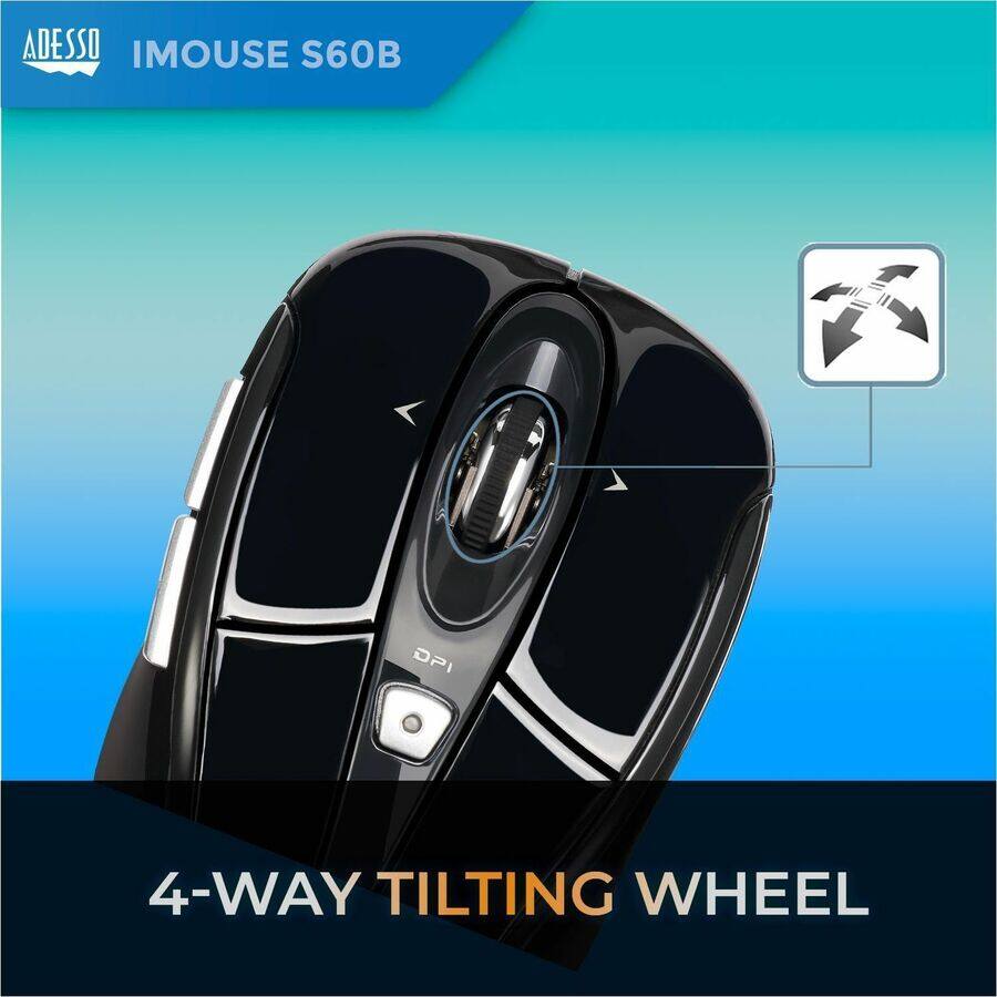 ADESSO  
IMOUSE S60B  

4-WAY TILTING WHEEL