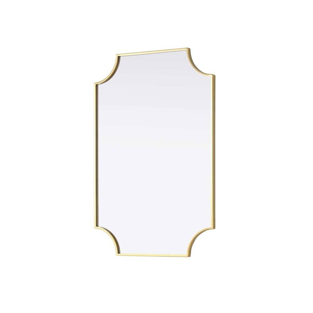 Alt View 2. Elegant Kitchen and Bath - Notched Metal Mirror 24x36 inch in Brass - Brass.
