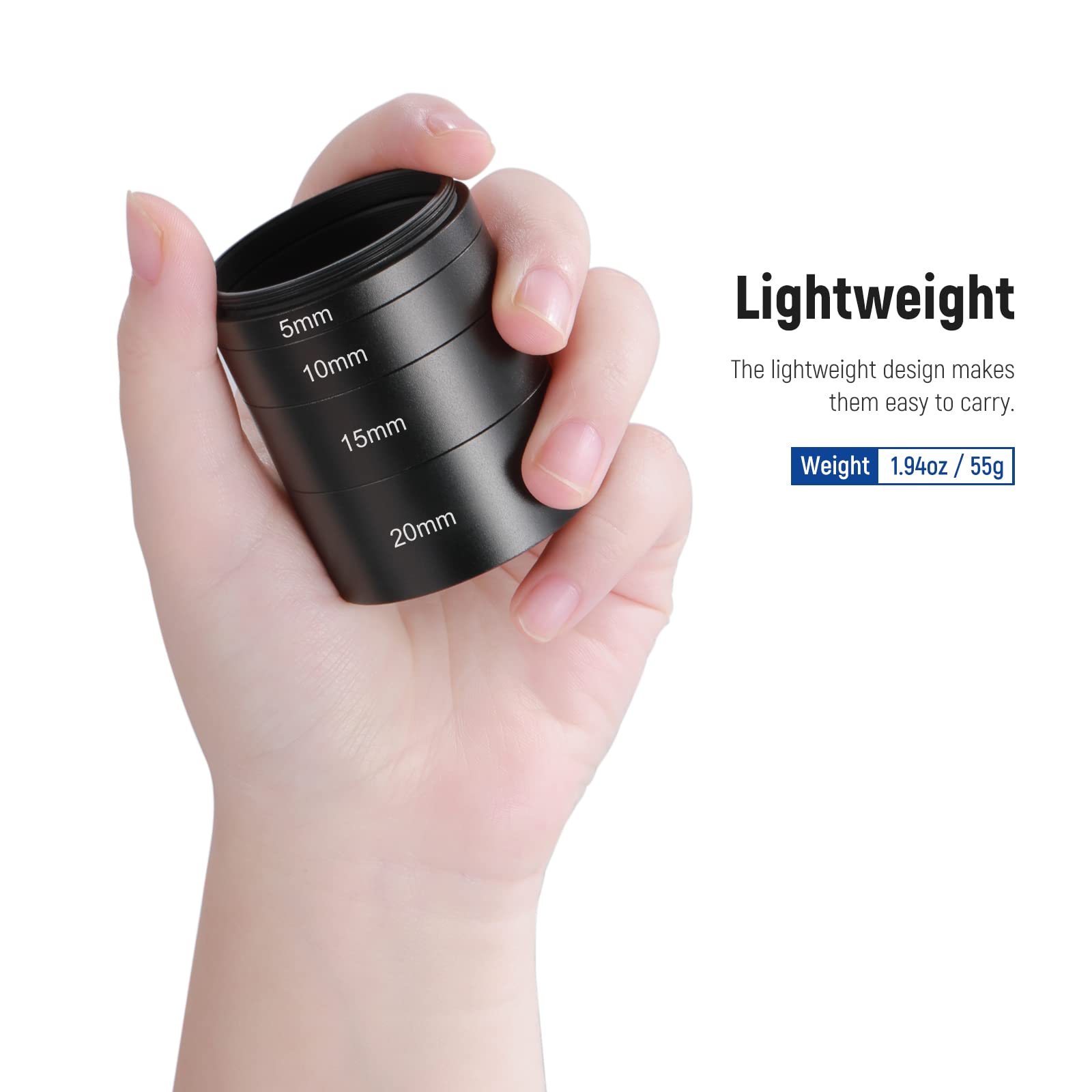 5mm 10mm 15mm 20mm Lightweight

The lightweight design makes them easy to carry.

Weight 1.94oz / 55g