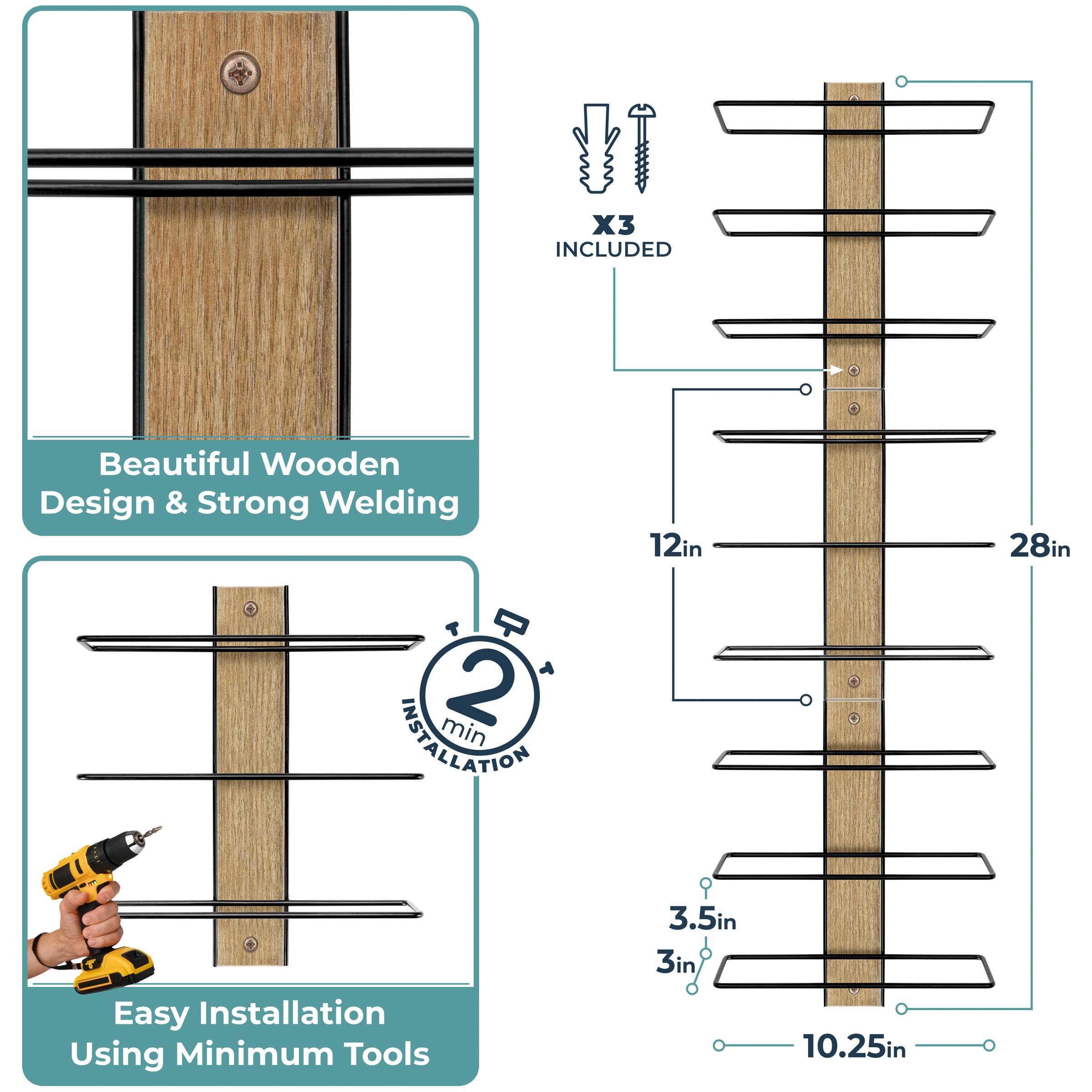 Beautiful Wooden Design & Strong Welding

X3 INCLUDED

Easy Installation Using Minimum Tools

2 min INSTALLATION

12in

28in

3.5in

3in

10.25in
