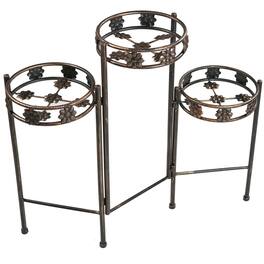 Sunnydaze - Painted Metal 3-Tier Staggered Folding Plant Stand - 29 in - Bronze