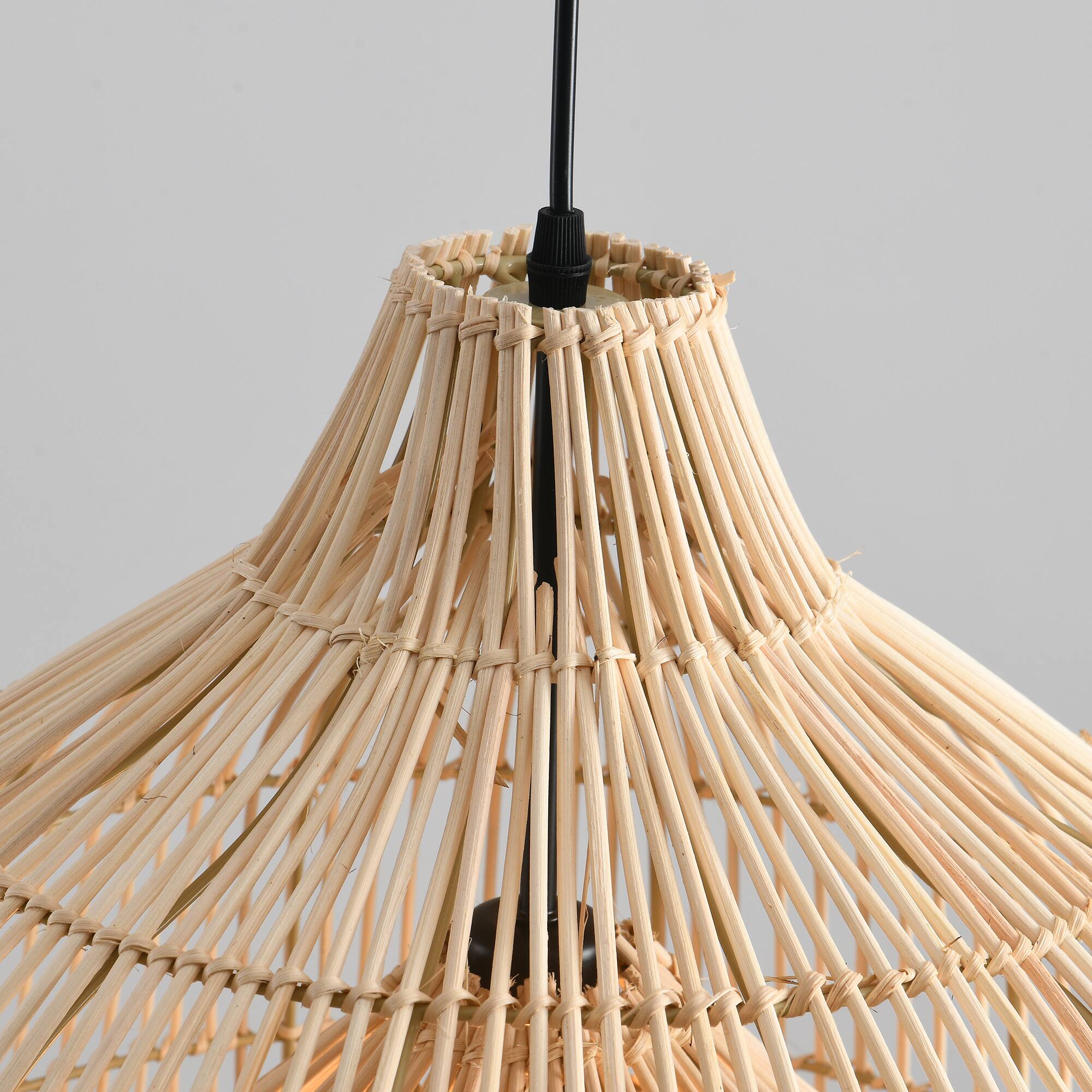 Alt View 9. Parrot Uncle - 1-Light Boho Brown Rattan Hand-Woven Cloche Hanging Basket Pendant Light - Brown.