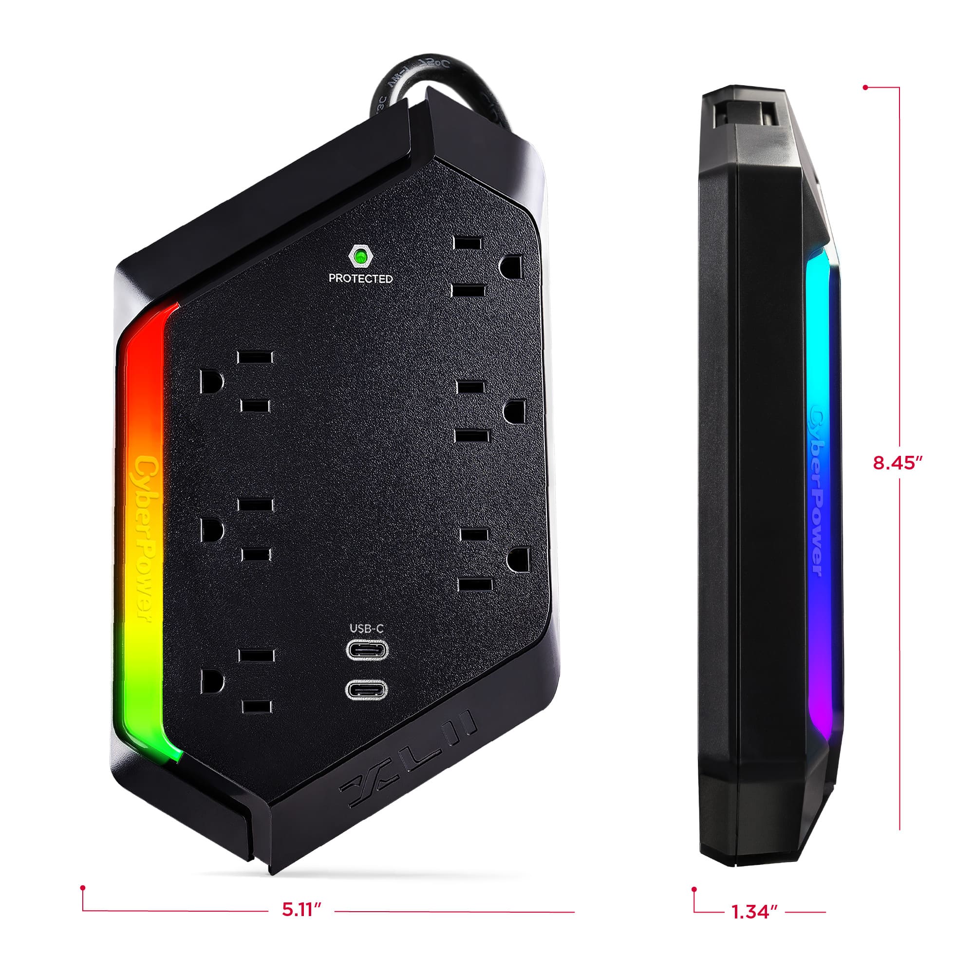 CyberPower 2C ANdec blos PROTECTED
5.11" x 8.45" x 1.34"
USB-C