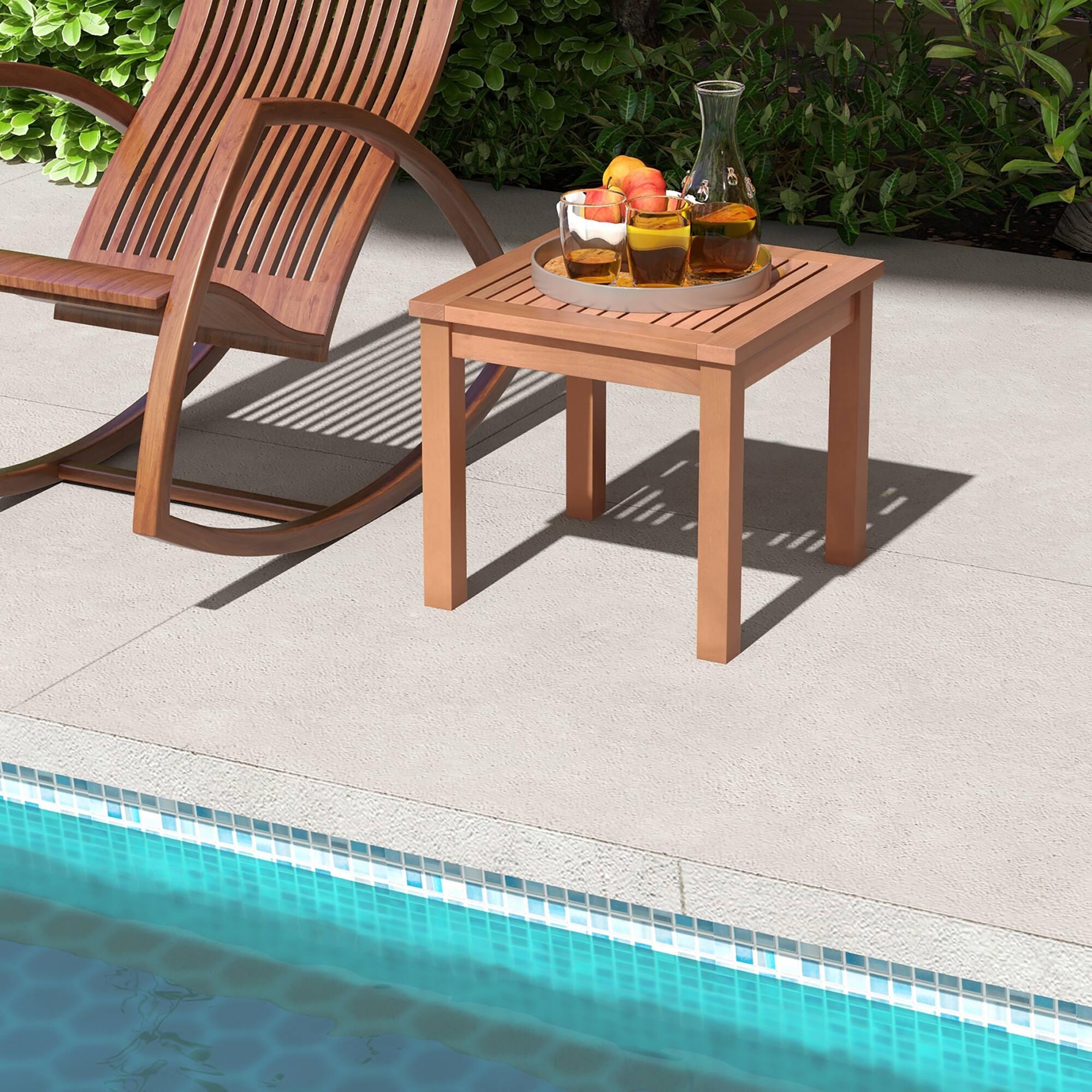 Alt View 4. Gymax - Gymax Outdoor Adirondack Side Table 18'' Square End Table w/ Slatted Tabletop - Orange.