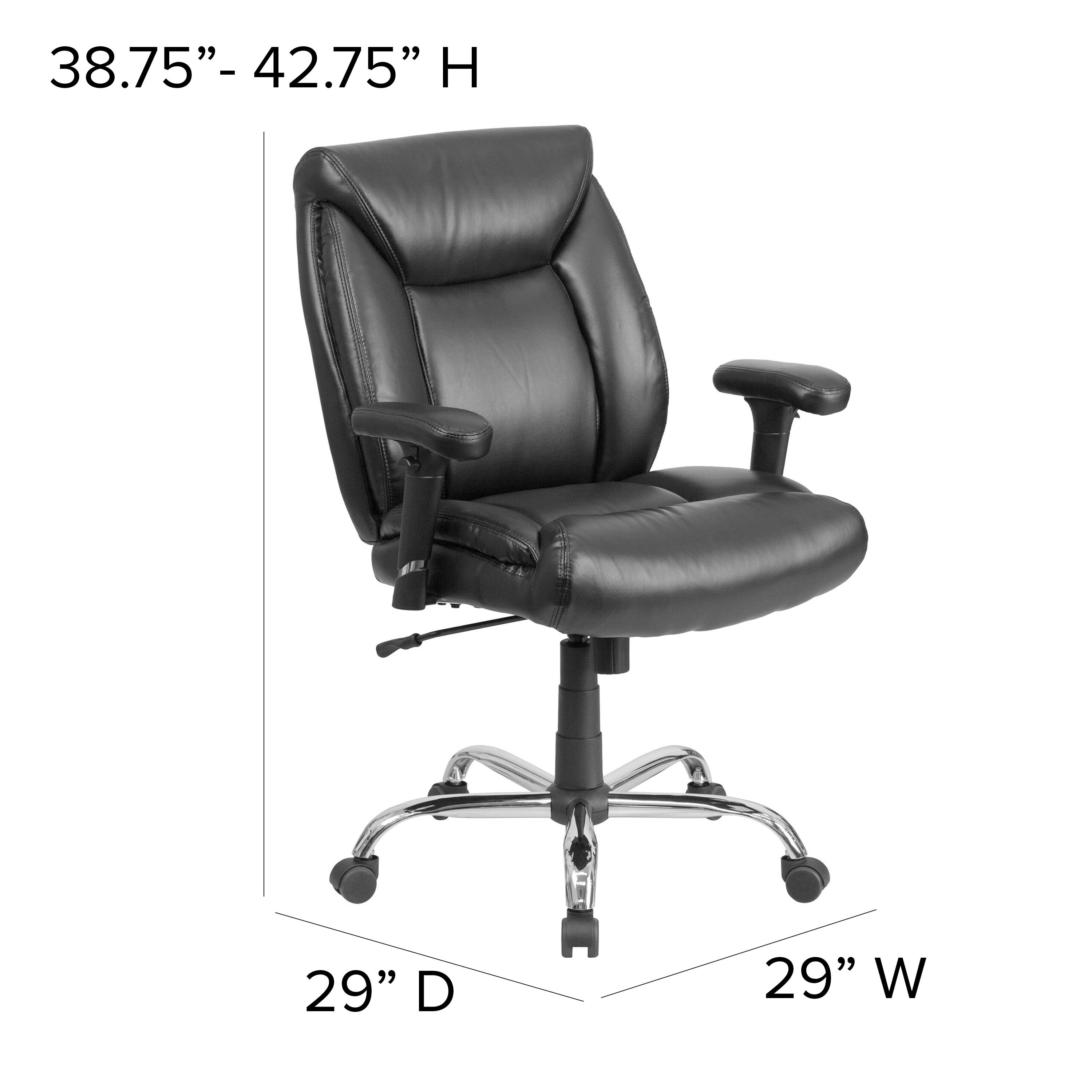 38.75" - 42.75" H  
29" D  
29" W