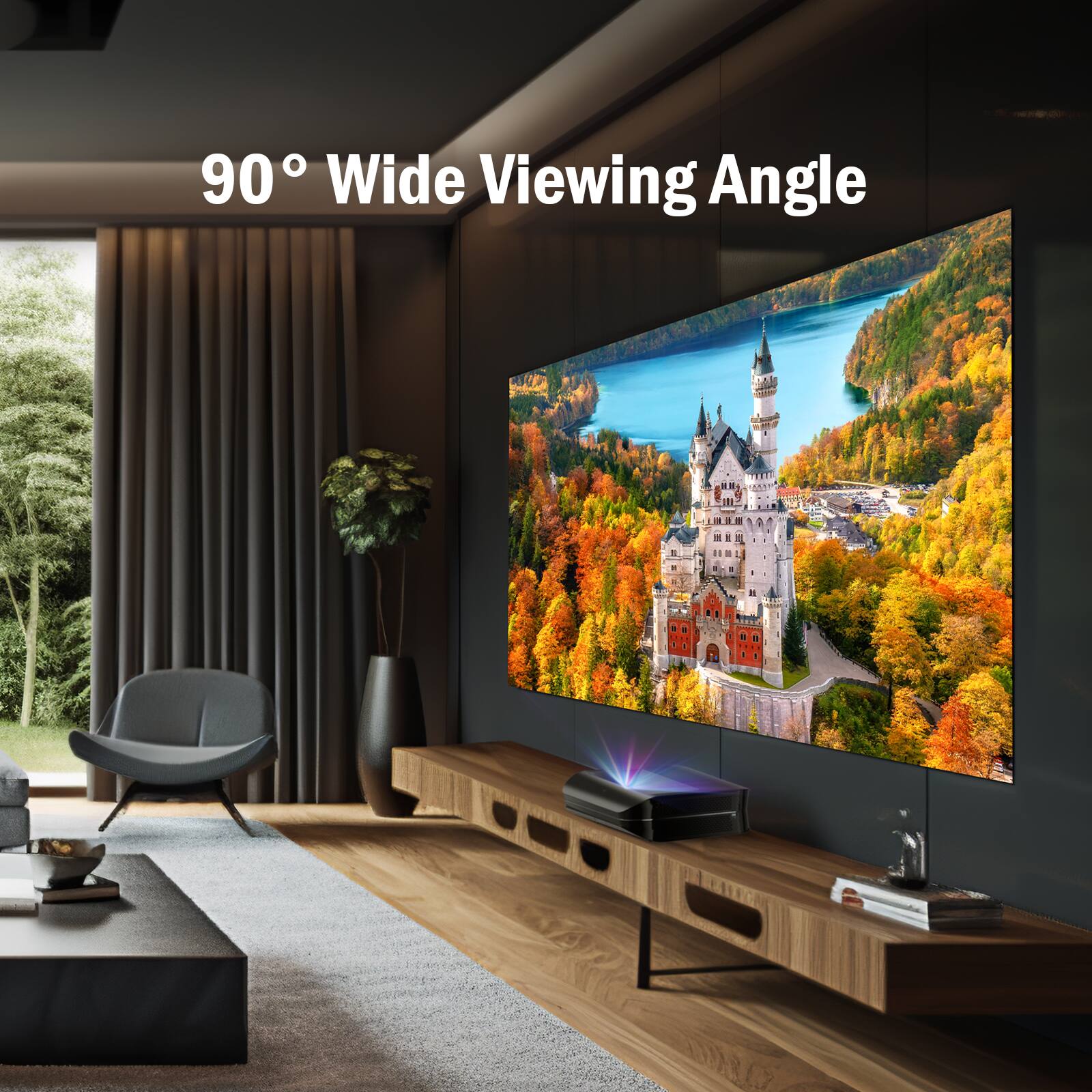 Alt View 19. AWOL Vision - ALR D-120 120" Ambient Light Rejection (ALR) Daylight Fixed Frame Ultra Short Throw (UST) Projector Screen,4K/8K 3D - Gray.