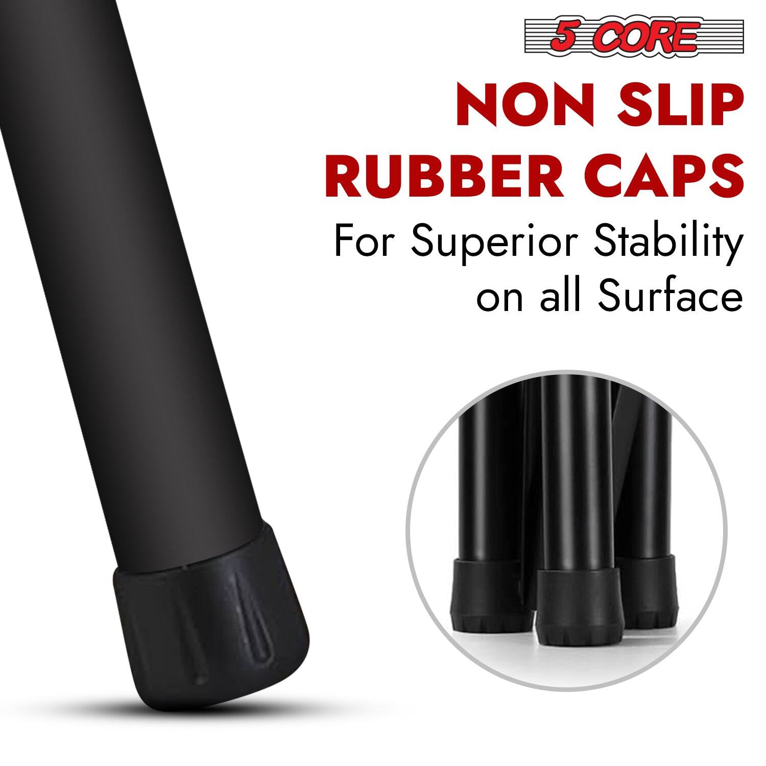 5 CORE NON SLIP RUBBER CAPS for Superior Stability on all Surfaces