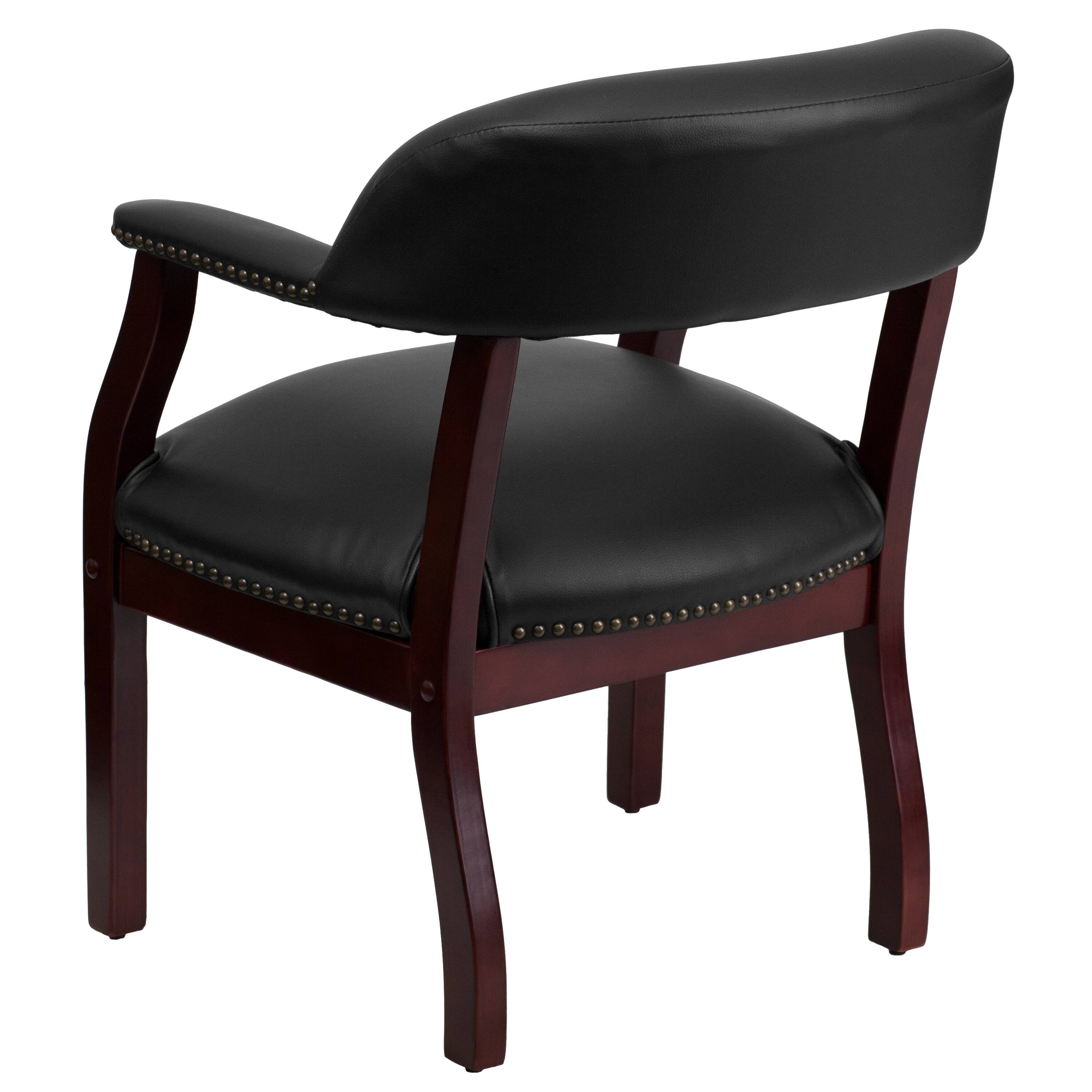 Alt View 5. Emma + Oliver - Conference Chair with Accent Nail Trim - Black Vinyl.