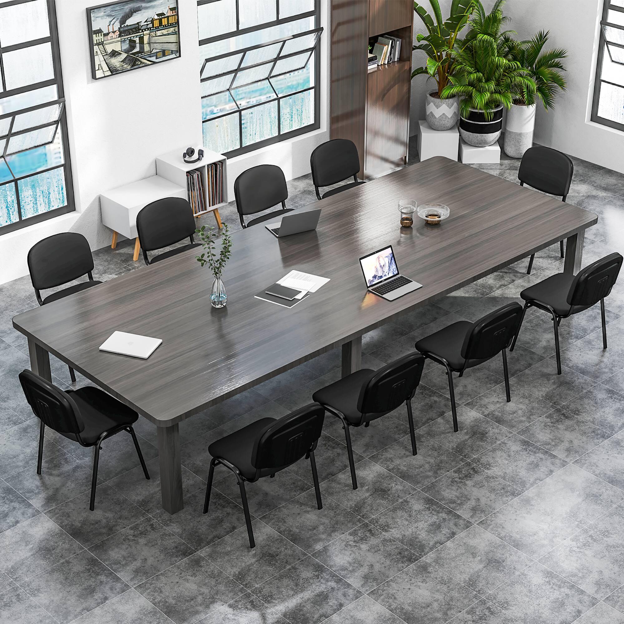 Alt View 7. Gymax - Gymax Set of 5 Stackable Mid Back Conference Guest Reception Chair Office Home - Black.