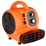 VEVOR - Floor Blower, 1/4 HP, 1000 CFM Air Mover for Drying and Cooling, Portable Carpet Dryer Fan, for Janitorial, Home - Orange