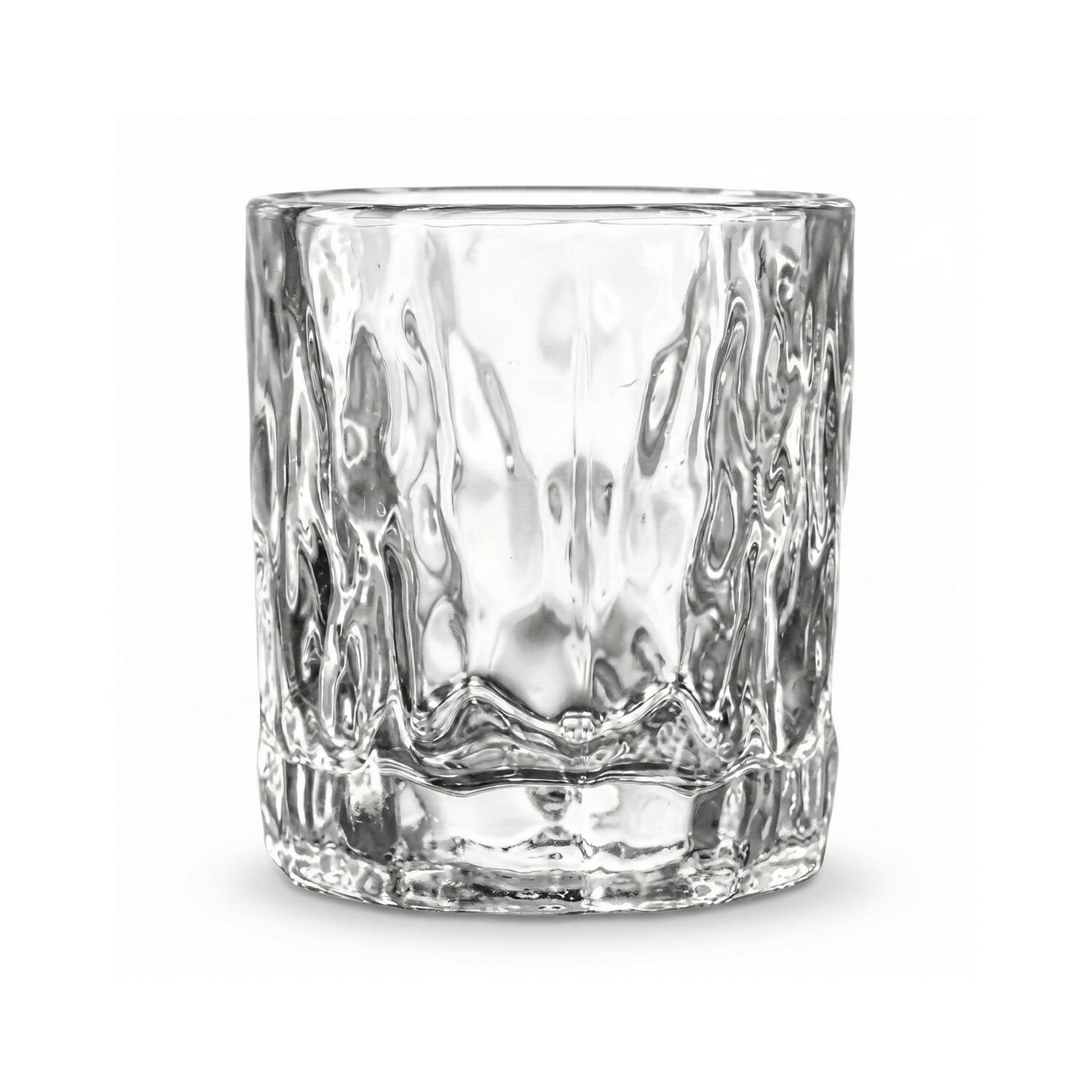 Angle. Jay Import - Uptown Bar Set of 4 - 10oz. Rock Spinning Double Old Fashioned Glasses - Clear.