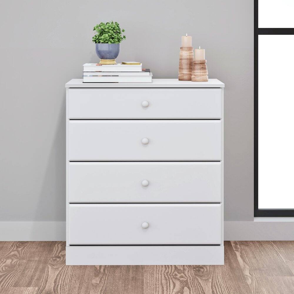 Alt View 1. Prepac - Astrid 4-Drawer Dresser, White - White.