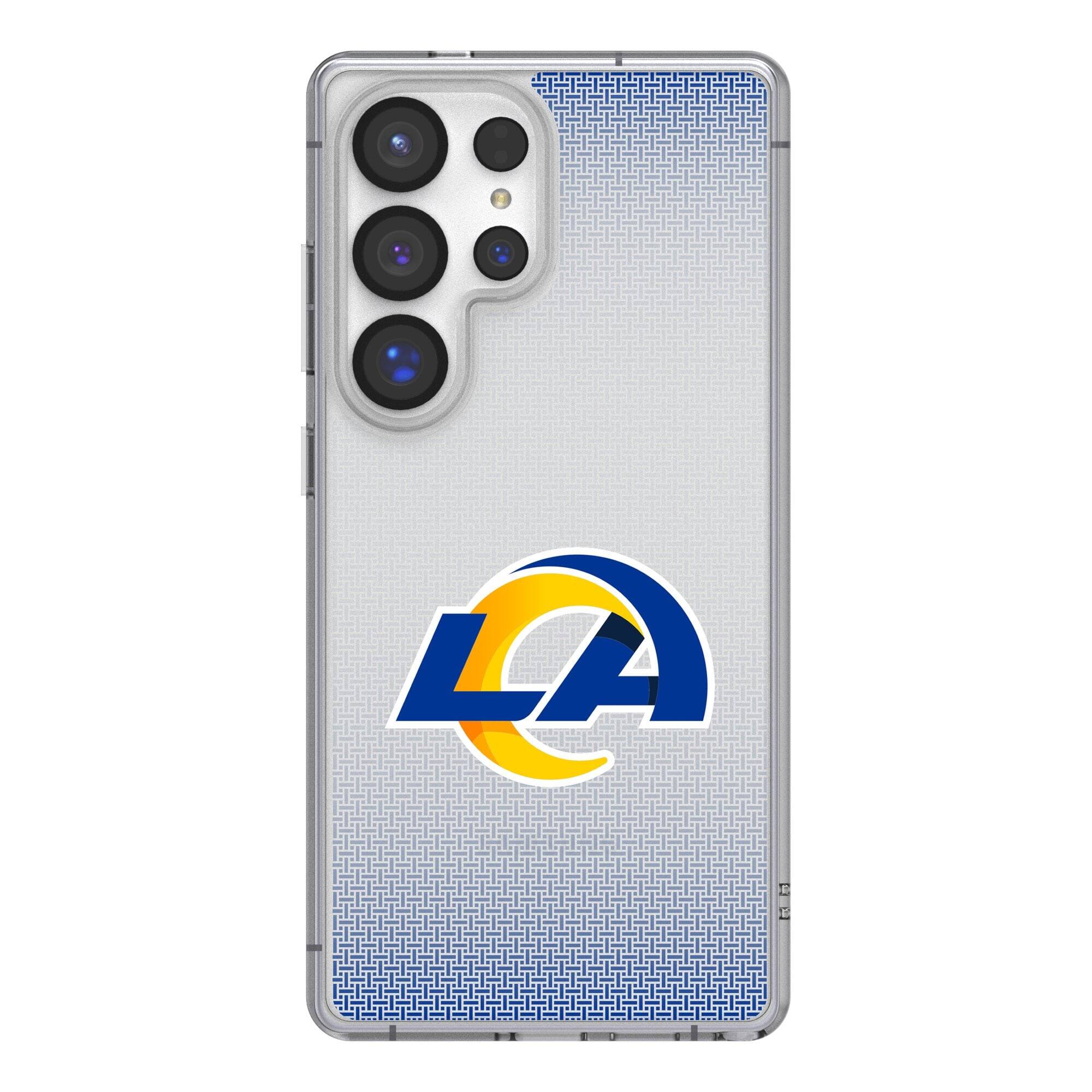 Front. Keyscaper - Los Angeles Rams Linen Logo Galaxy Clear Case - S25 Ultra - Multicolor.