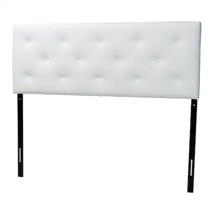 Front. Baxton Studio - Baltimore Modern and Contemporary Full Faux Leather Upholstered Headboard - White.
