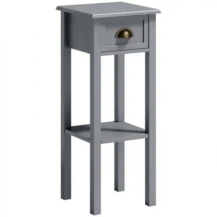 Purchasing Room PULUZ 2 Tier Side Table with Drawer and Shelf, End Table for Living ...