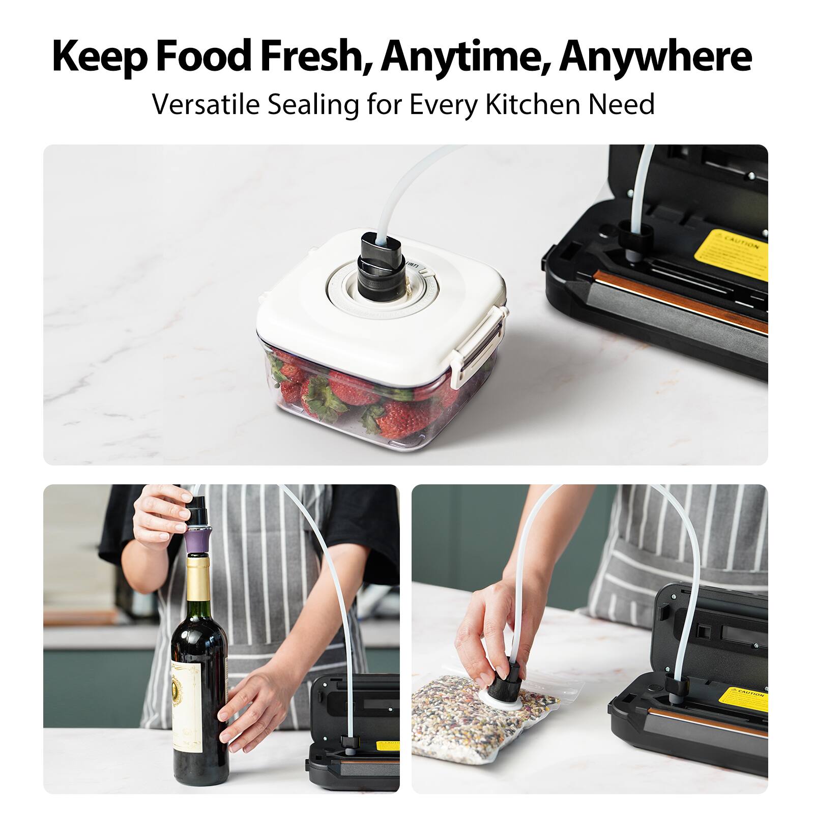 Keep Food Fresh, Anytime, Anywhere  
Versatile Sealing for Every Kitchen Need