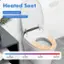Heated Seat. Heats up instantly. 4 adjustable temp settings. Normal: 91.4F, 96.8F, 102.2F.