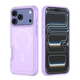Dteck - for Apple iPhone 17 Pro Magnetic Shockproof Case,Drop Protection Heavy Duty Phone Cover,Compatible with Mag Safe - Lightpurple
