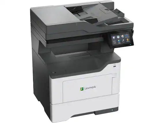 Front. Lexmark - Lexmark MX532adwe Wireless Laser Multifunction Printer Monochrome White Gray TAA Compliant - White.