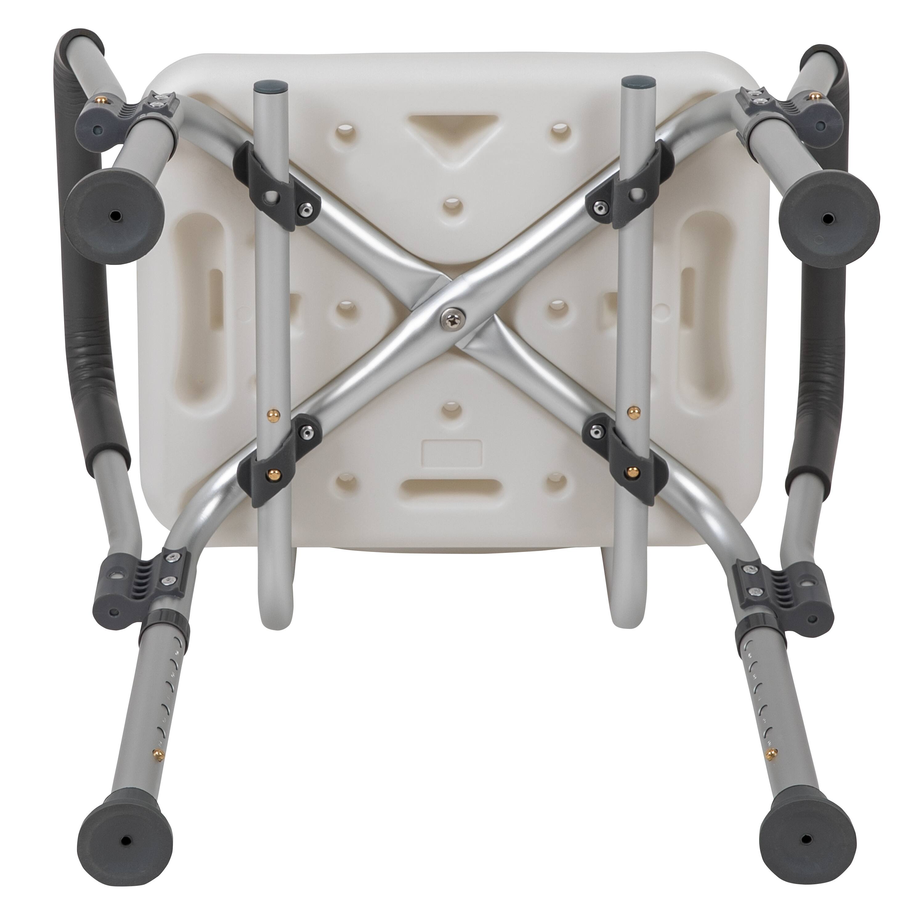 Alt View 10. Emma + Oliver - 300 Lb. Capacity Adjustable Bath & Shower Chair with Depth Adjustable Back - White.