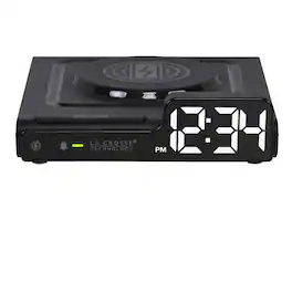 La Crosse Technology - Amp Mini 15W Wireless Charging LED Alarm Clock - Black
