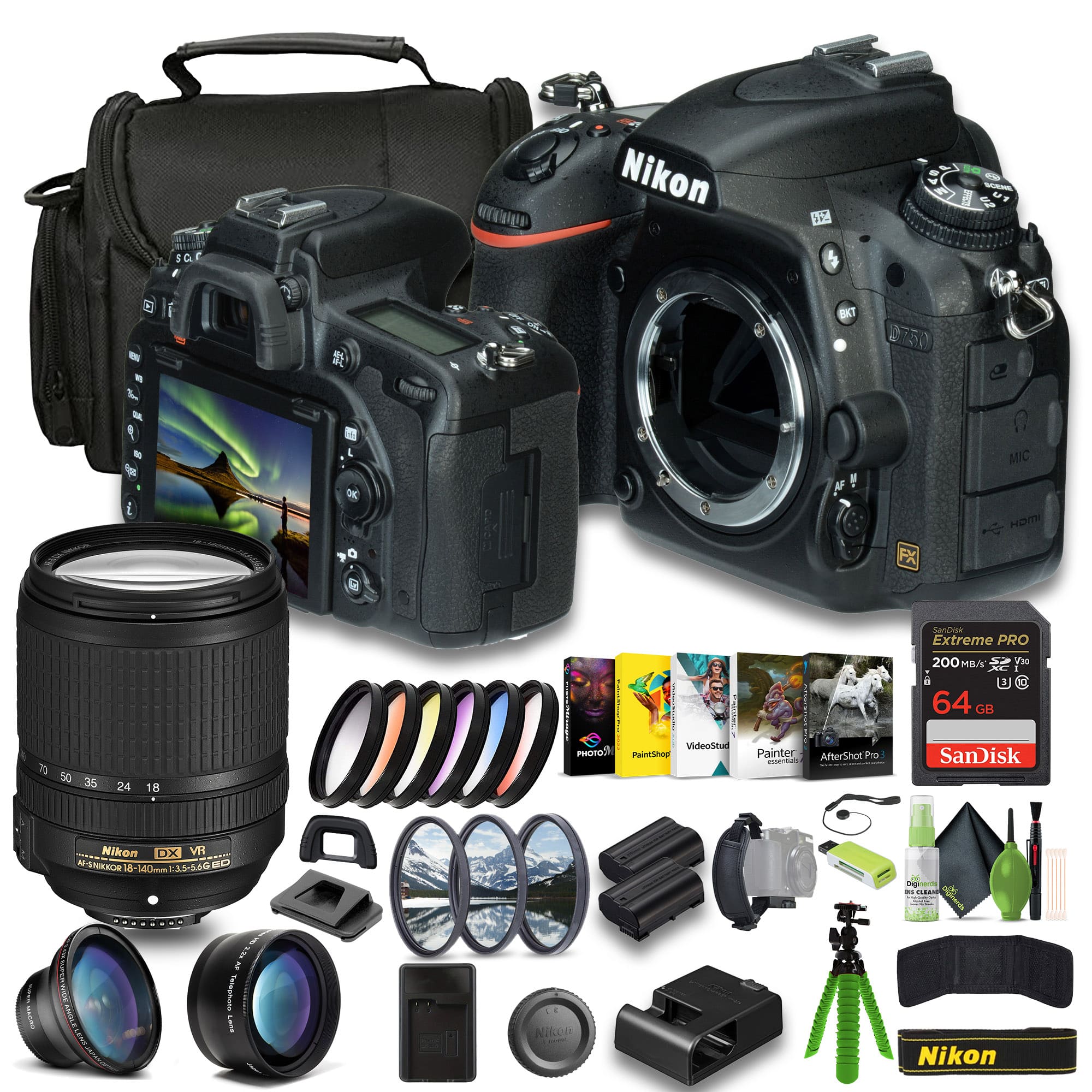 Nikon - D750 FX-format Digital SLR Camera (1543) Bundle (International Version) - Black