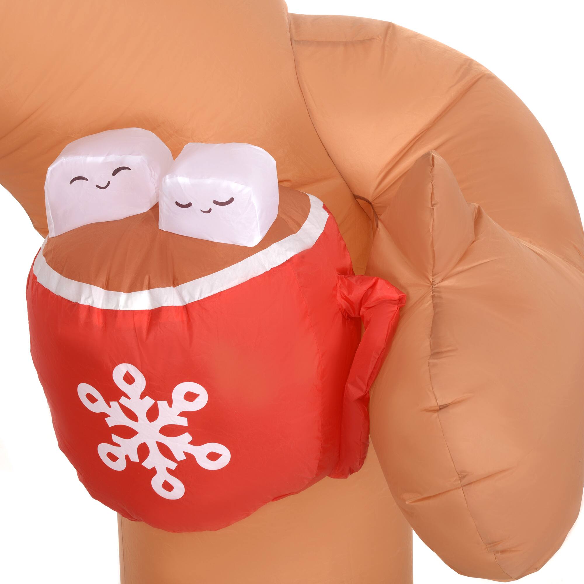 Alt View 8. Outsunny - 9.2' Christmas Inflatables Gingerbread Man Arch with White LED Lights, Blow-Up Outdoor Christmas Decorations for Party - Brown.