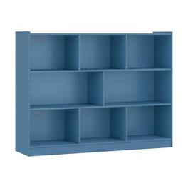 Kadyn - 3-Tier Open Bookcase - 8-Cube Floor-Standing Storage Shelves - Blue