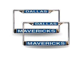 Rico Industries - Dallas Mavericks NBA Chrome Metal (Set of 2) Laser Cut License Plate Frames - Multi