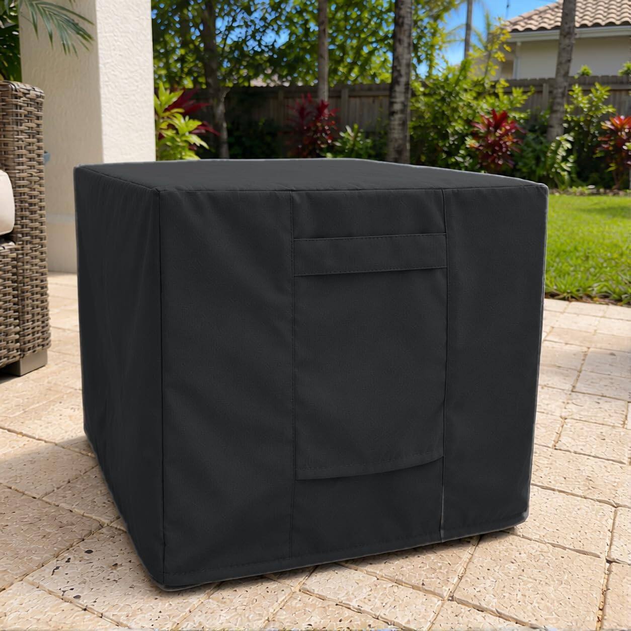 KHOMO GEAR Outdoor Ottoman Cover Waterproof, Square Patio Ottoman and ...