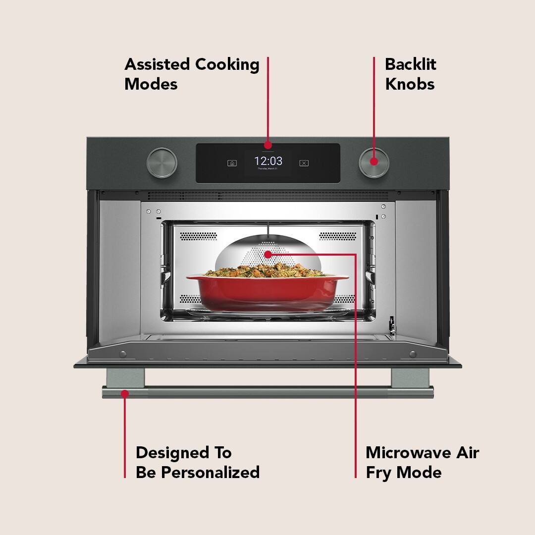 Assisted Cooking Modes  
Backlit Knobs  
Designed To Be Personalized  
Microwave Air Fry Mode