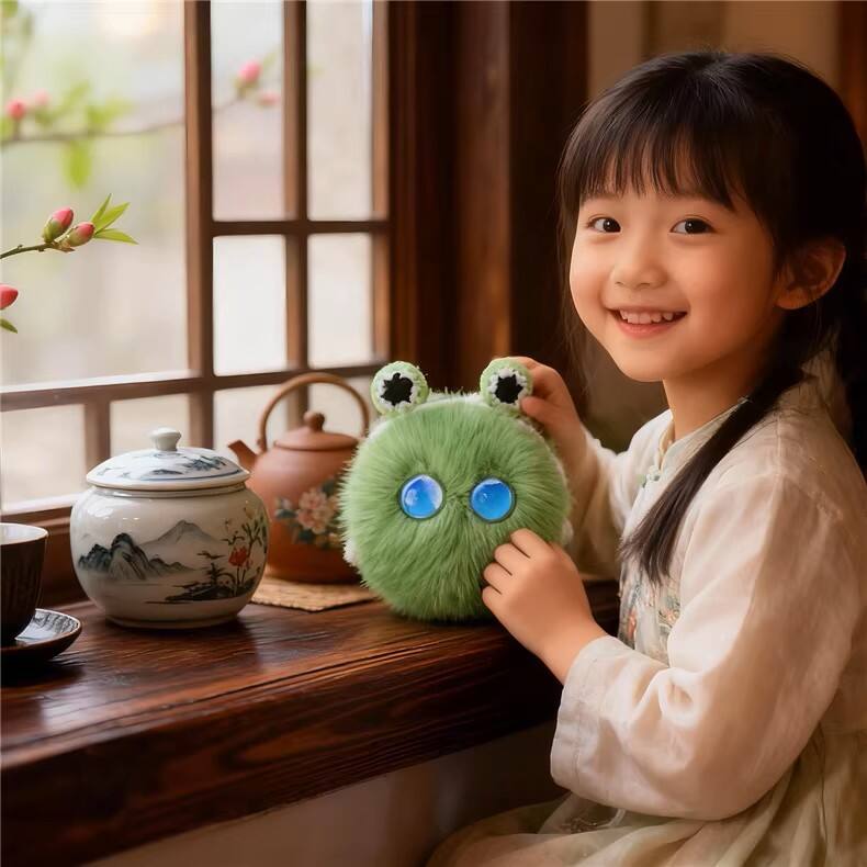Left. Siljoy - AI Emotional Companion Smart Robot Plush Toy, Trendy Educational Toy for Children.