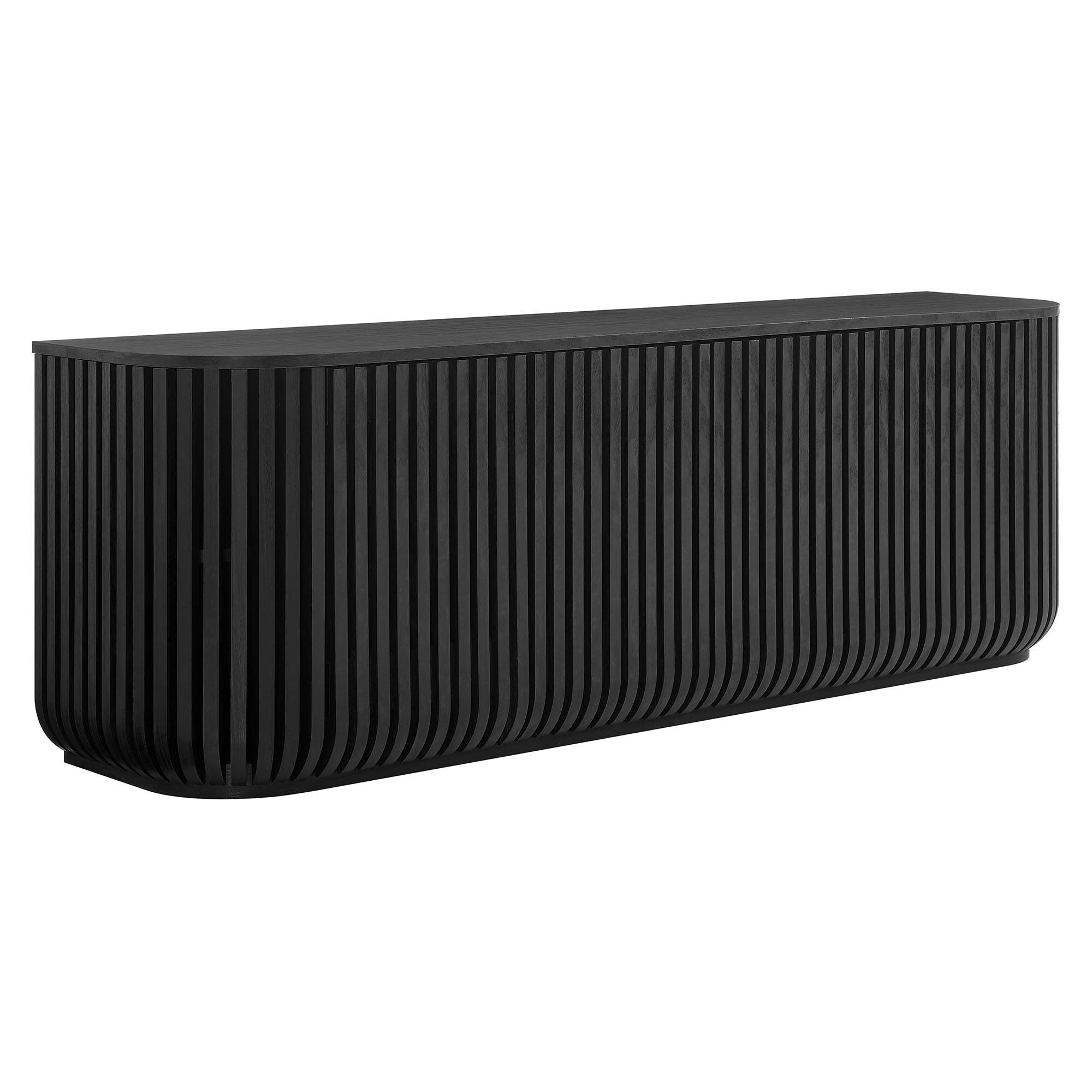 Angle. Modway - Fortitude 75" Curved Sideboard Storage Cabinet by Modway - Black.