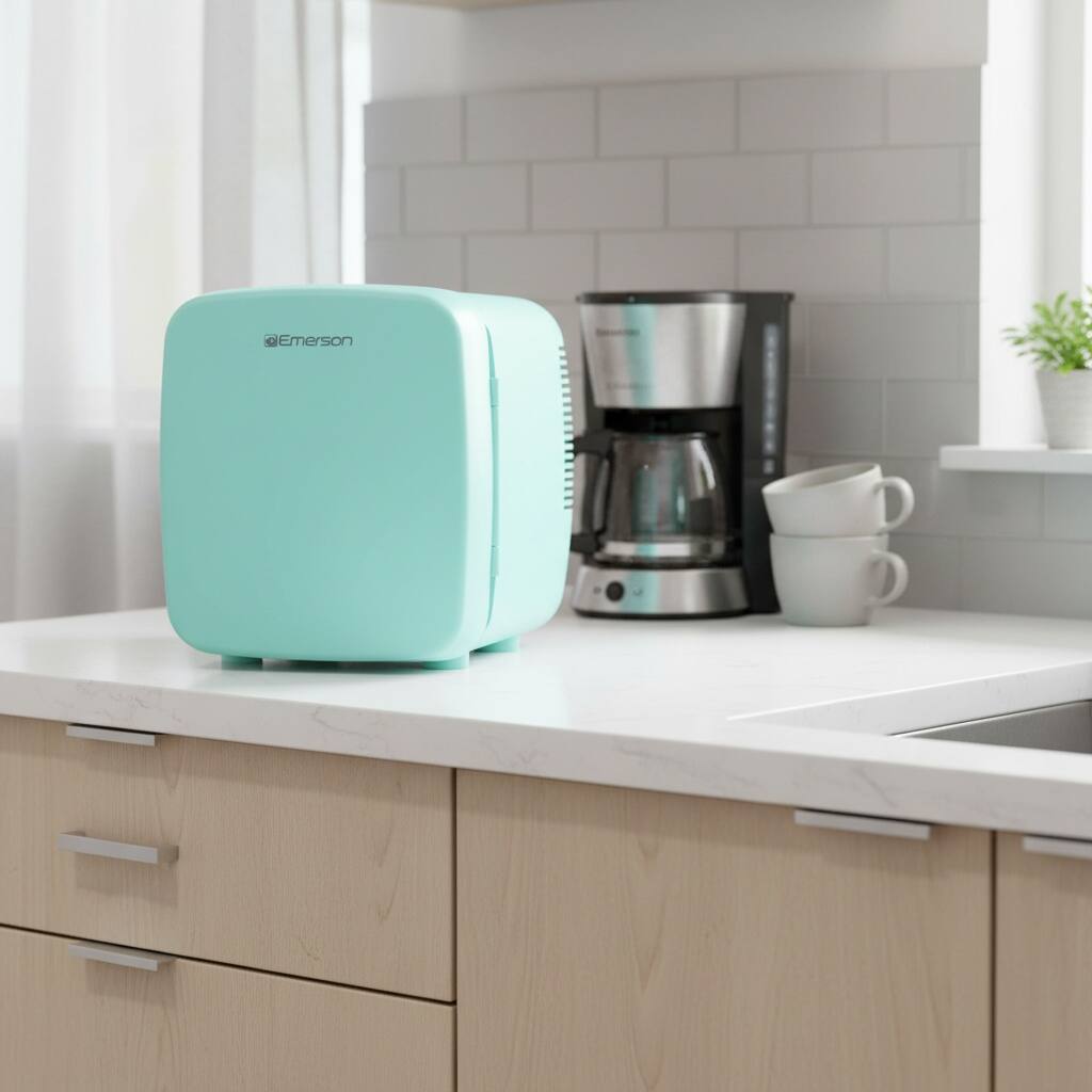 Angle. Forest'nSky - Portable XL Mini Fridge Cooler & Warmer for Car, Travel, Office,Turquoise - Turquoise.