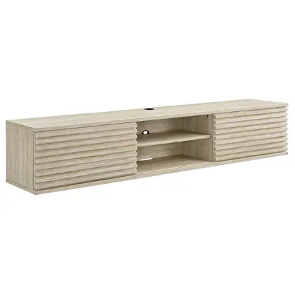 Front. Modway - Render 70" Faux Travertine Wall-Mount Media Console TV Stand by Modway - Travertine.