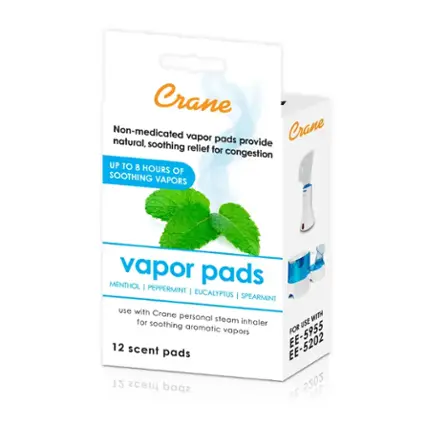 Front. CRANE - Vapor Pads 12 pack for EE-5955/8620 - WHITE.