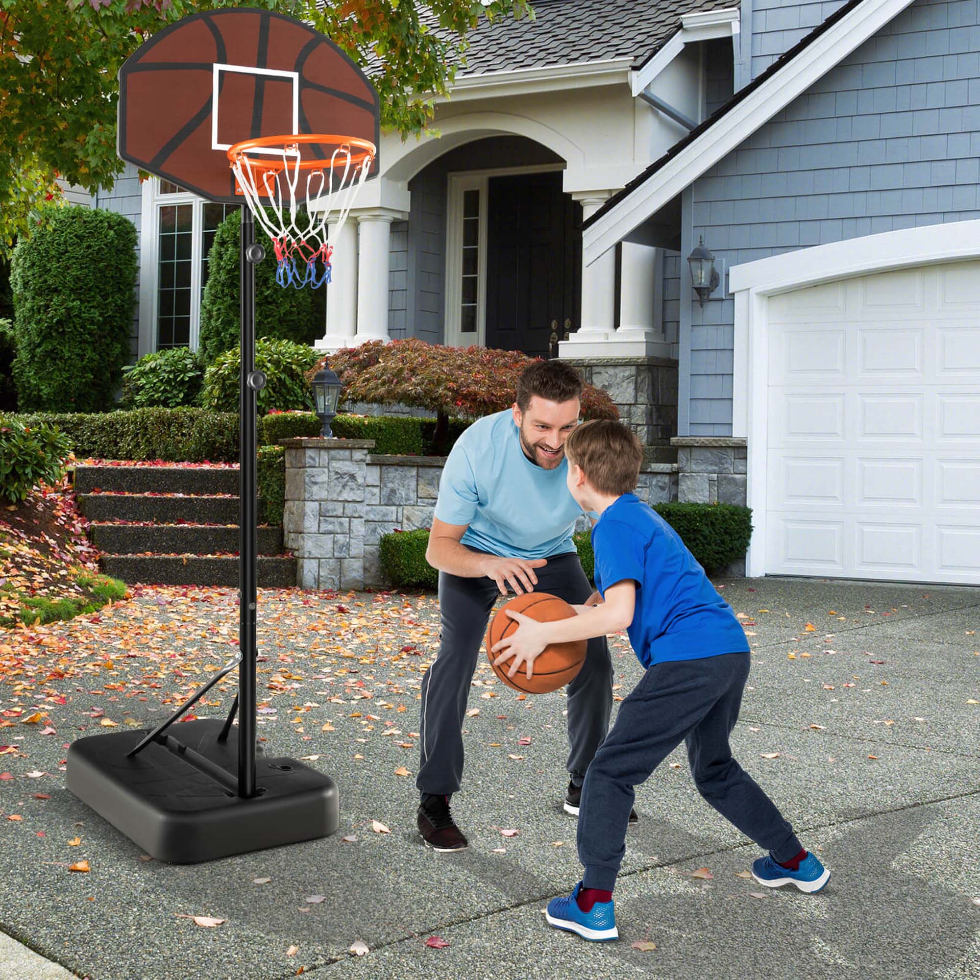 Alt View 3. Costway - Costway Basketball Hoop 5.6-6.5 FT Height Adjustable for Kids with Shatterproof Backboard - Black.