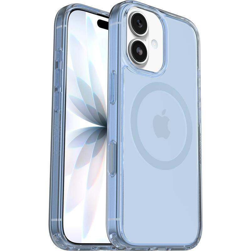 Alt View 5. OtterBox - OtterBox iPhone 17 (Only) Bundle: Symmetry Series+ Case & Screen Protector - Snaps to MagSafe - Ultra-Sleek - Blue Bliss (Clear/Blue).