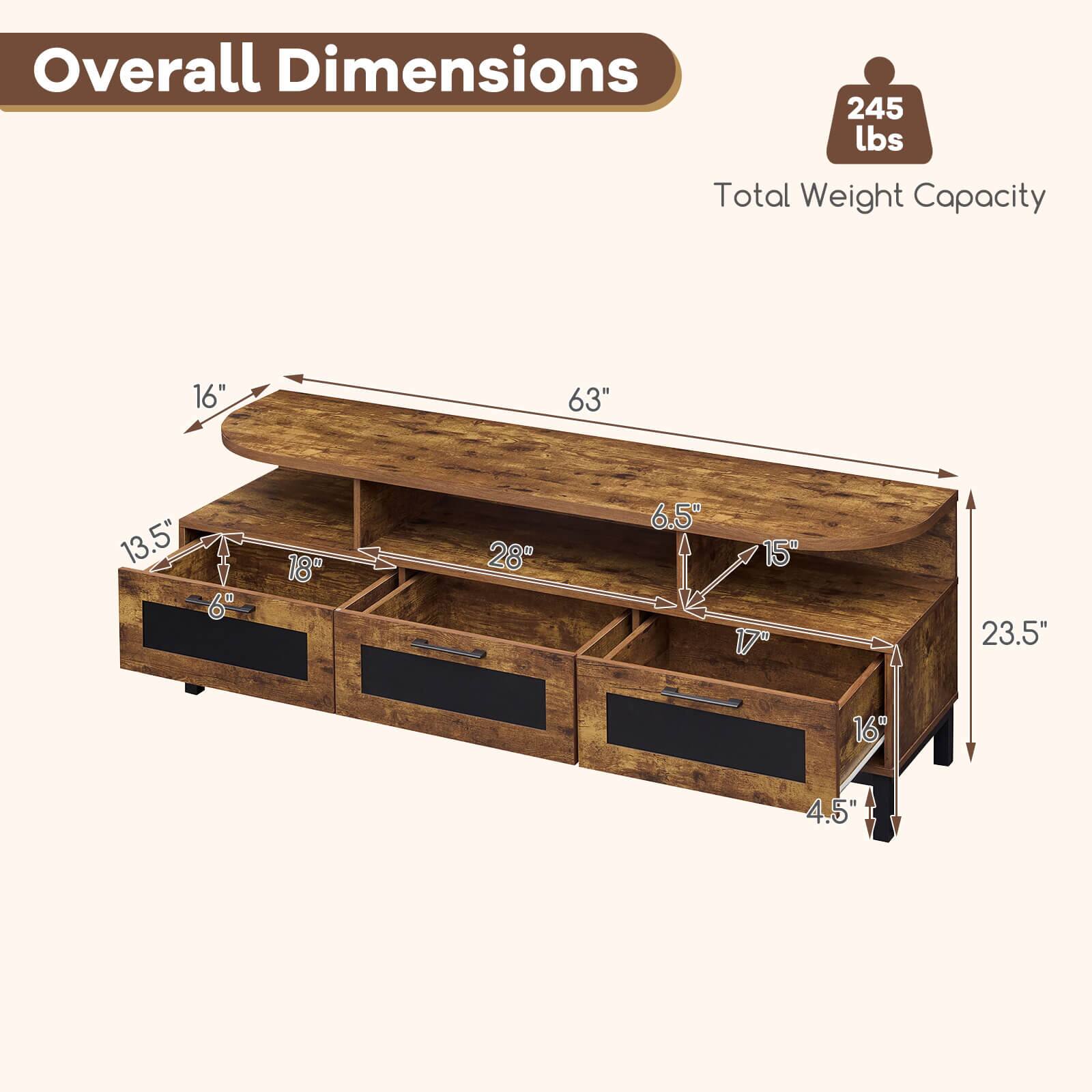 Overall Dimensions  
245 lbs  
Total Weight Capacity  

16"  
63"  
13.5"  
6"  
18"  
28"  
6.5"  
15"  
17"  
23.5"  
16"  
4.5"