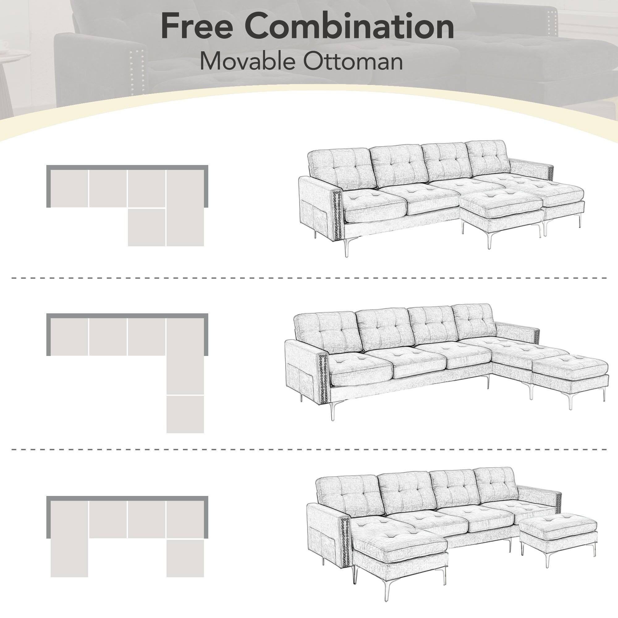 Free Combination  
Movable Ottoman