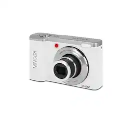 Minolta - 56 Mega Pixels Dual Lens Point & Shoot Digital Camera with 5X Optical Zoom & 5K Ultra HD Video - White