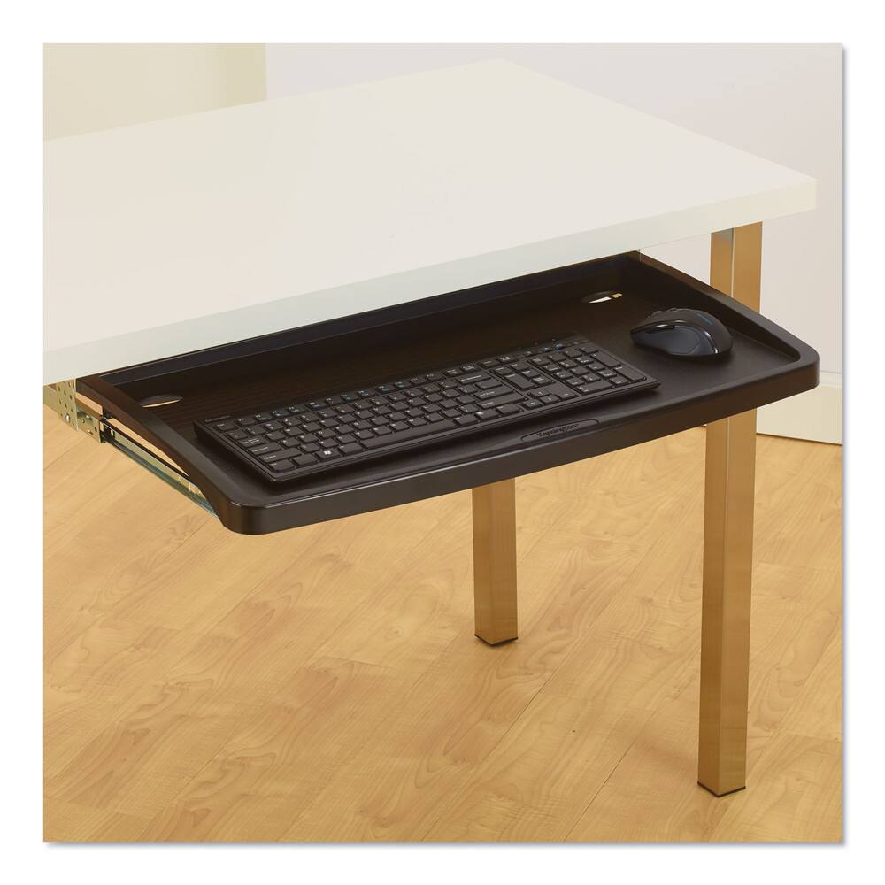 Angle. Kensington - K60004US 26 in. x 13.25 in. Comfort Keyboard Drawer with SmartFit System - Black.