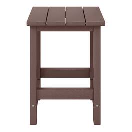 WestinTrends - Malibu Kids Outdoor Patio Furniture HDPE Adirondack Square Side Table - Dark Brown