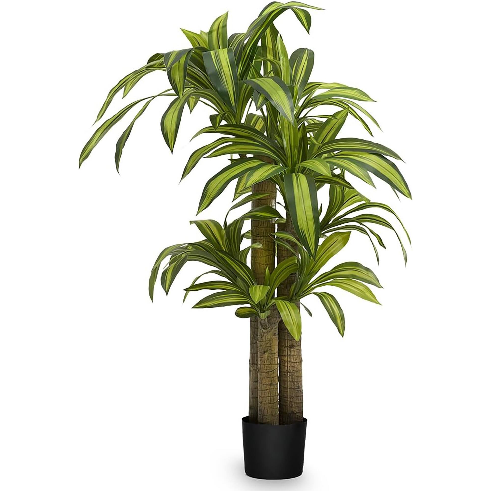 Front. Maia Shop - Maia Shop Artificial Dracaena Tree 5 ft. Tall Tropical Home Decoration, 61 In. - Brown.