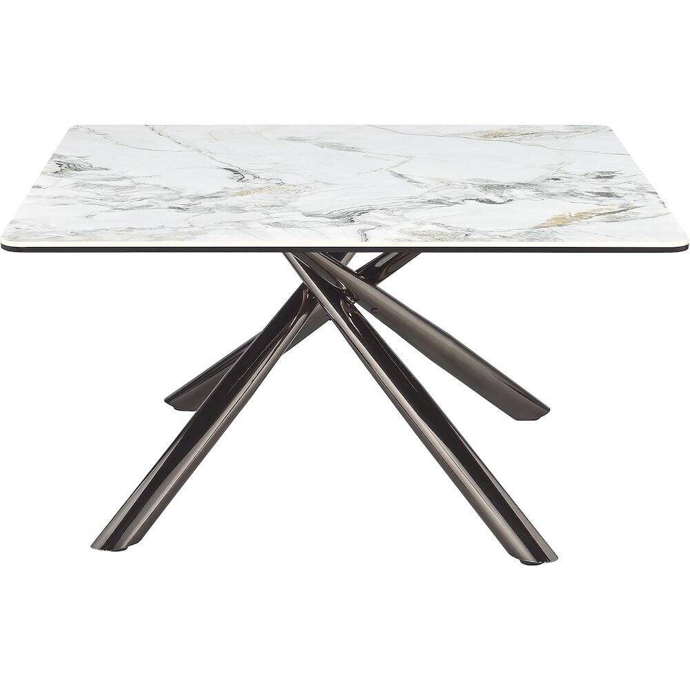 Angle. Coaster Co. of America - Carvell Square Sintered Stone Top Coffee Table Mirage White - Mirage White.