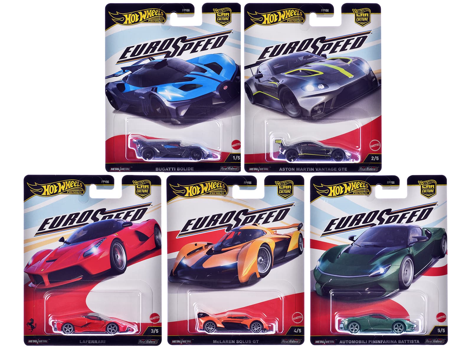 """Euro Speed"" 5 piece Set ""Car Culture"" 2025 Series L Diecast Model Cars by Hot Wheels" price history on PriceWatchPro