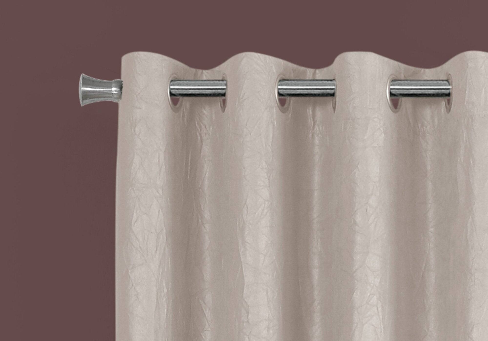 Angle. BreeBe - Curtain Panel, 2pcs Set, 54'w X 95'l, Room Darkening, Grommet, Living Room, Bedroom, Kitchen, Contemporary, Modern - Ivory.