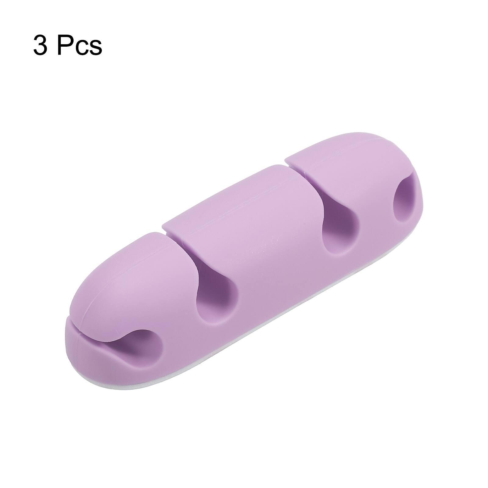 Alt View 2. Unique Bargains - 3pcs 4-Slot Silicone Adhesive Cable Clips Cord Organizer Holder for Desk USB Charging Cable Management, Purple - Purple.